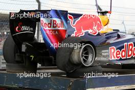 30.05.2010 Istanbul, Turkey,  The car of Sebastian Vettel (GER), Red Bull Racing is returned to the pits - Formula 1 World Championship, Rd 7, Turkish Grand Prix, Sunday Race