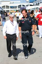 29.05.2010 Istanbul, Turkey,  Bernie Ecclestone (GBR) and Christian Horner (GBR), Red Bull Racing, Sporting Director - Formula 1 World Championship, Rd 7, Turkish Grand Prix, Saturday
