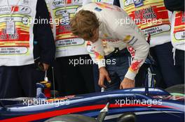 29.05.2010 Istanbul, Turkey,  Sebastian Vettel (GER), Red Bull Racing looking at his brakes - Formula 1 World Championship, Rd 7, Turkish Grand Prix, Saturday Qualifying