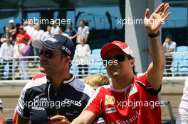 30.05.2010 Istanbul, Turkey,  driver parade Rubens Barrichello (BRA), Williams F1 Team and Felipe Massa (BRA), Scuderia Ferrari - Formula 1 World Championship, Rd 7, Turkish Grand Prix, Sunday