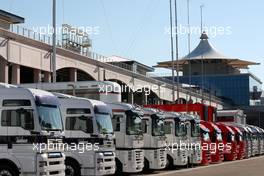 27.05.2010 Istanbul, Turkey,  Trucks in the paddock - Formula 1 World Championship, Rd 7, Turkish Grand Prix, Thursday