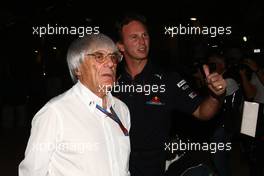 12.11.2010 Abu Dhabi, Abu Dhabi,  Bernie Ecclestone (GBR) and Christian Horner (GBR), Red Bull Racing, Sporting Director - Formula 1 World Championship, Rd 19, Abu Dhabi Grand Prix, Friday