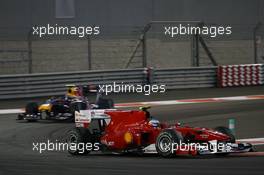 14.11.2010 Abu Dhabi, Abu Dhabi,  Fernando Alonso (ESP), Scuderia Ferrari leads Mark Webber (AUS), Red Bull Racing - Formula 1 World Championship, Rd 19, Abu Dhabi Grand Prix, Sunday Race