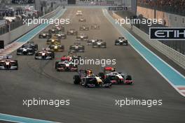 14.11.2010 Abu Dhabi, Abu Dhabi,  Start of the race, Sebastian Vettel (GER), Red Bull Racing  - Formula 1 World Championship, Rd 19, Abu Dhabi Grand Prix, Sunday Race