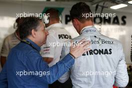 13.11.2010 Abu Dhabi, Abu Dhabi,  Jean Todt (FRA), FIA president, Michael Schumacher (GER), Mercedes GP Petronas - Formula 1 World Championship, Rd 19, Abu Dhabi Grand Prix, Saturday Practice