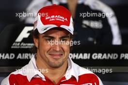 11.11.2010 Abu Dhabi, Abu Dhabi,  Fernando Alonso (ESP), Scuderia Ferrari - Formula 1 World Championship, Rd 19, Abu Dhabi Grand Prix, Thursday Press Conference