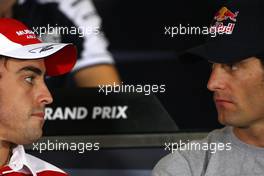 11.11.2010 Abu Dhabi, Abu Dhabi,  Fernando Alonso (ESP), Scuderia Ferrari, Mark Webber (AUS), Red Bull Racing - Formula 1 World Championship, Rd 19, Abu Dhabi Grand Prix, Thursday Press Conference