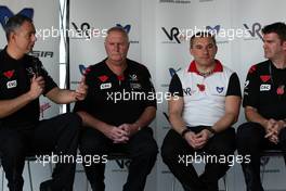 11.11.2010 Abu Dhabi, Abu Dhabi,  Nick Wirth (GBR) Virgin Racing Technical Director; John Booth (GBR) Virgin Racing Team Principal; Nikolay Fomenko (RUS) Marussia Motors Presidentand Graeme Lowdon (GBR) Chief Executive of Virgin Racing at a press conference where Virgin Racing announced that Marussia have acquired a shareholding in the team - Formula 1 World Championship, Rd 19, Abu Dhabi Grand Prix, Thursday