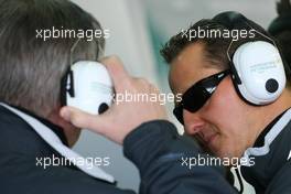 01.02.2010 Valencia, Spain,  Ross Brawn (GBR) Team Principal, Mercedes GP and Michael Schumacher (GER), Mercedes GP  - Formula 1 Testing, Valencia