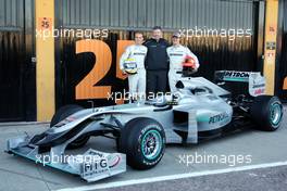 01.02.2010 Valencia, Spain,  Nico Rosberg (GER), Mercedes GP, Ross Brawn (GBR) Team Principal, Mercedes GP, Michael Schumacher (GER), Mercedes GP - Formula 1 Testing, Valencia