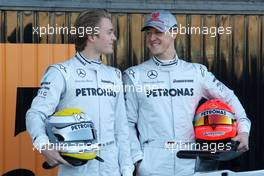 01.02.2010 Valencia, Spain,  Nico Rosberg (GER), Mercedes GP, Michael Schumacher (GER), Mercedes GP - Formula 1 Testing, Valencia