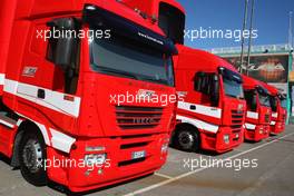 01.02.2010 Valencia, Spain,  Scuderia Ferrari trucks - Formula 1 Testing, Valencia