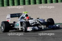 01.02.2010 Valencia, Spain,  Michael Schumacher (GER), Mercedes GP, W01, waving - Formula 1 Testing, Valencia