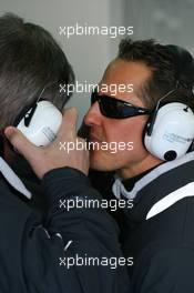 01.02.2010 Valencia, Spain,  aRoss Brawn (GBR) Team Principal, Mercedes GP nd Michael Schumacher (GER), Mercedes GP  - Formula 1 Testing, Valencia