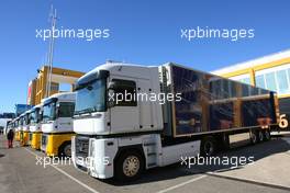 01.02.2010 Valencia, Spain,  Renault F1 Team trucks - Formula 1 Testing, Valencia