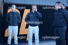 01.02.2010 Valencia, Spain,  Michael Schumacher (GER), Mercedes GP, Nico Rosberg (GER), Mercedes GP, Ross Brawn (GBR) Team Principal, Mercedes GP- Formula 1 Testing, Valencia