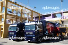 01.02.2010 Valencia, Spain,  Scuderia Toro Rosso trucks - Formula 1 Testing, Valencia