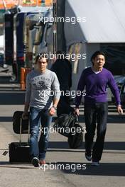 01.02.2010 Valencia, Spain,  Jerome D'Ambrosio (BEL), Test Driver, Renault F1 Team and Ho-Pin Tung (CHN), Test Driver, Renault F1 Team  - Formula 1 Testing, Valencia