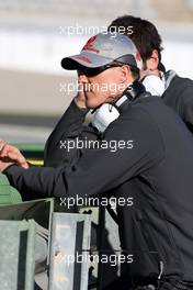 01.02.2010 Valencia, Spain,  Michael Schumacher (GER), Mercedes GP, goes out around the circuit to watch - Formula 1 Testing, Valencia