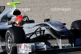 01.02.2010 Valencia, Spain,  Michael Schumacher (GER), Mercedes GP, W01, waving - Formula 1 Testing, Valencia