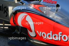 02.02.2010 Valencia, Spain,  McLaren Mercedes side pod detail - Formula 1 Testing, Valencia