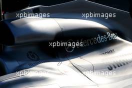 02.02.2010 Valencia, Spain,  Mercedes GP engine cover detail - Formula 1 Testing, Valencia