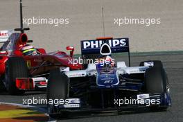 02.02.2010 Valencia, Spain,  Rubens Barrichello (BRA), Williams F1 Team and Felipe Massa (BRA), Scuderia Ferrari  - Formula 1 Testing, Valencia