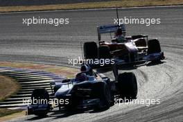 02.02.2010 Valencia, Spain,  Rubens Barrichello (BRA), Williams F1 Team and Felipe Massa (BRA), Scuderia Ferrari  - Formula 1 Testing, Valencia