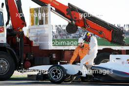 03.02.2010 Valencia, Spain,  Pedro de la Rosa (ESP), BMW Sauber F1 Team, C29, stops on circuit - Formula 1 Testing, Valencia