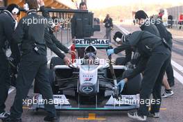 03.02.2010 Valencia, Spain,  Michael Schumacher (GER), Mercedes GP  - Formula 1 Testing, Valencia