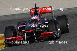 03.02.2010 Valencia, Spain,  Jenson Button (GBR), McLaren Mercedes, MP4-25 - Formula 1 Testing, Valencia