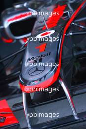 03.02.2010 Valencia, Spain,  McLaren Mercedes front wing detail - Formula 1 Testing, Valencia