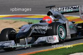 03.02.2010 Valencia, Spain,  Michael Schumacher (GER), Mercedes GP  - Formula 1 Testing, Valencia