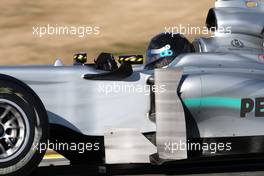 03.02.2010 Valencia, Spain,  Michael Schumacher (GER), Mercedes GP, W01, in a black helmet - Formula 1 Testing, Valencia