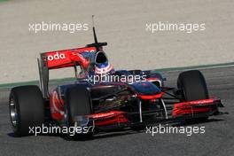 03.02.2010 Valencia, Spain,  Jenson Button (GBR), McLaren Mercedes, MP4-25 - Formula 1 Testing, Valencia