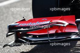 03.02.2010 Valencia, Spain,  McLaren Mercedes, MP4-25, front wing detail - Formula 1 Testing, Valencia