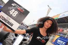 02.05.2010 Marrakech, Morocco,  Dean Stonman, (GBR), Silver Lining grid girl - FIA Formula Two Championship