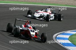 24.04.2010 Hockenheim, Germany,  Valtteri Bottas (FIN), ART Grand Prix, Dallara F308 Mercedes, leads Roberto Merhi (ESP), Mücke Motorsport, Dallara F308 Mercedes - F3 Euro Series 2010 at Hockenheimring, Hockenheim, Germany