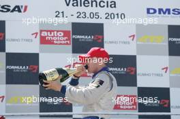 22.05.2010 Valencia, Spain,  Winner Race 1 Edoardo Mortara (ITA), Signature, Dallara F308 Volkswagen - F3 Euro Series 2010 in Valencia, Spain