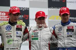 04.07.2010 Nurnberg, Germany,  Podium 2nd Marco Wittmann (GER), Signature, Dallara F308 Volkswagen, 1st Valtteri Bottas (FIN), ART Grand Prix, Dallara F308 Mercedes, 3rd Edoardo Mortara (ITA), Signature, Dallara F308 Volkswagen - F3 Euro Series 2010 in Nurnberg, Germany