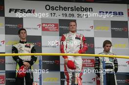 18.09.2010 Oschersleben, Germany,  Podium, 2nd Alexander Sims (GBR), ART Grand Prix, Dallara F308 Mercedes, 1st Valtteri Bottas (FIN), ART Grand Prix, Dallara F308 Mercedes, 3rd Antonio Felix da Costa (POR), Motopark Academy, Dallara F308 Volkswagen - F3 Euro Series 2010 at Circuit Park Zandvoort, The Netherlands