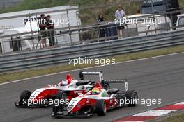 06.06.2010 Zandvoort, The Netherlands,  Inside corner by Alexander Sims (GBR), ART Grand Prix, Dallara Mercedes and outside Valtteri Bottas (FIN), ART Grand Prix, Dallara Mercedes - Masters of Formula 3 at Circuit Park Zandvoort, The Netherlands