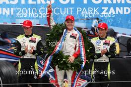 06.06.2010 Zandvoort, The Netherlands,  (middle) 1st: Valtteri Bottas (FIN), ART Grand Prix, Dallara Mercedes; (left) 2nd : Alexander Sims (GBR), ART Grand Prix, Dallara Mercedes;  (right) 3rd Marco Wittman (GER), Signature, Dallara Volkswagen - Masters of Formula 3 at Circuit Park Zandvoort, The Netherlands