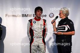 06.06.2010 Zandvoort, The Nederlands,  Presentation of the Formula BMW drivers by Ann Bradshaw in the BMW Hospitality-Hannes Van Asseldonk (NED), Josef Kaufmann Racing . Formula BMW Europe 2010, Rd 03 & 04, Zandvoort, Sunday