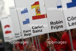 06.06.2010 Zandvoort, The Nederlands,  Starting grid signs in particular the one of Carlos Sainz (ESP), Eurointernational - Formula BMW Europe 2010, Rd 03 & 04, Zandvoort, Sunday Pre-Race Grid