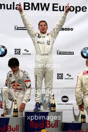 06.06.2010 Zandvoort, The Nederlands,  (middle) 1st Robin Frijns (NED), Josef Kaufmann Racing ; (left) 2nd Carlos Sainz (ESP), Eurointernational ; (right) 3rd Come Ledogar (FRA), Eifelland Racing - Formula BMW Europe 2010, Rd 03 & 04, Zandvoort, Sunday Podium