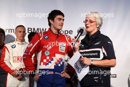 06.06.2010 Zandvoort, The Nederlands,  Presentation of the Formula BMW drivers by Ann Bradshaw in the BMW Hospitality-Jack Harvey (GBR), Fortec Motorsports. Formula BMW Europe 2010, Rd 03 & 04, Zandvoort, Sunday