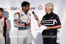 06.06.2010 Zandvoort, The Nederlands,  Presentation of the Formula BMW drivers by Ann Bradshaw in the BMW Hospitality-Fahmi Ilyas (AML), DAMS  Formula BMW Europe 2010, Rd 03 & 04, Zandvoort, Sunday