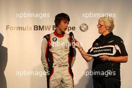 06.06.2010 Zandvoort, The Nederlands,  Presentation of the Formula BMW drivers by Ann Bradshaw in the BMW Hospitality-Hannes Van Asseldonk (NED), Josef Kaufmann Racing. Formula BMW Europe 2010, Rd 03 & 04, Zandvoort, Sunday