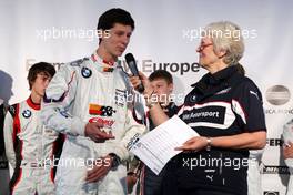 06.06.2010 Zandvoort, The Nederlands,  Presentation of the Formula BMW drivers by Ann Bradshaw in the BMW Hospitality-Michael Lewis (USA), Eurointernational. Formula BMW Europe 2010, Rd 03 & 04, Zandvoort, Sunday